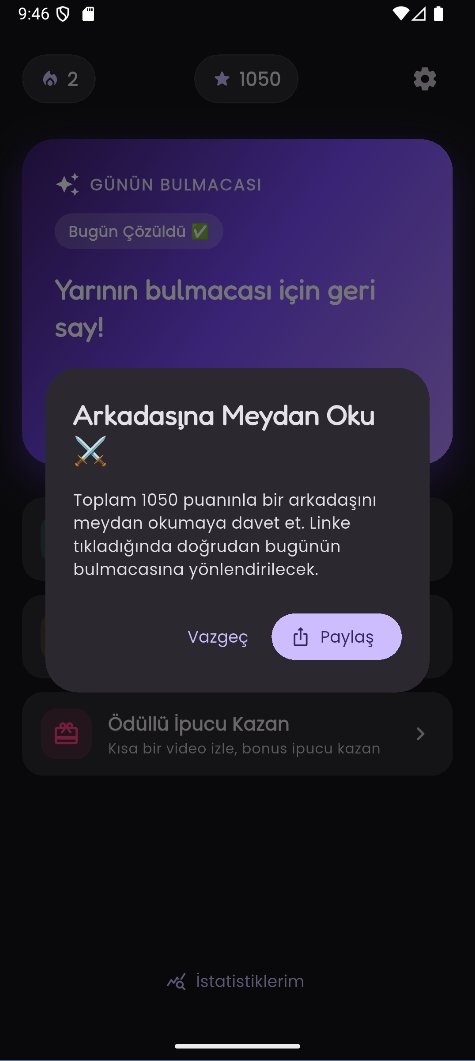 Arkadaşına meydan okuma ekranı