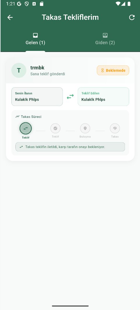 Takas tekliflerim ve süreç takibi