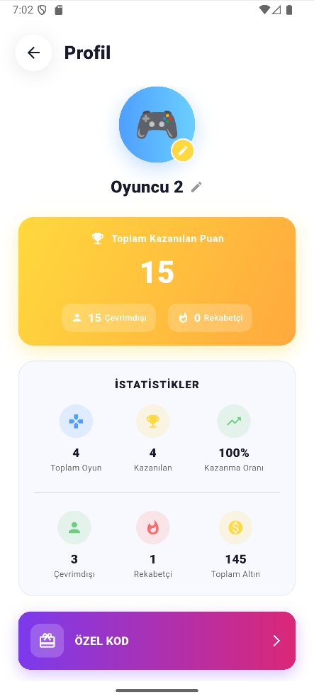 Kullanıcı profili ve istatistikler